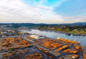 Aerial photo of Port of Olympia marine terminal